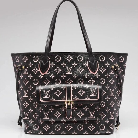 Louis Vuitton Black/Pink Monogram Canvas Fall For You Neverfull MM Bag w/o Po... - Picture 1 of 12